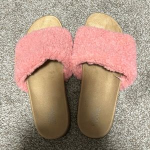 Pink and beige sandals